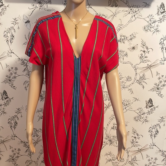 Red Print Midi Dress - Picture 2 of 4